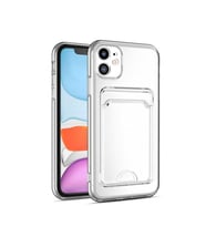 Lexroo iPhone 11 Kılıf Kartlıklı Şeffaf Setra Clear Silikon Kılıf - Renksiz