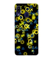 Samsung Galaxy M10s Kapak  Semboller Tasarımlı Şeffaf Silikon Kılıf