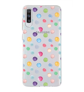 PrintiFy Samsung Galaxy A70 ile Uyumlu 1mm Slim Fit Water Color 6 Baskılı Şeffaf  Kılıf