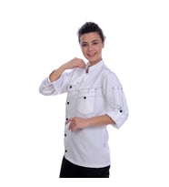 Unisex Aşçı Ceket Harman Gabardin Beyaz (Renksiz)