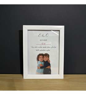 Çocukluk Fotoğraf Birleştirme, Çerçeve, Kişiye Özel, Konsept, Sevgiili Arkadaş Hediye (15x21) (Beyaz)
