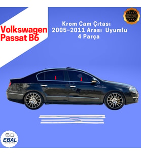 Volkswagen Passat B6 Krom Cam Çıtası – 4 Parça – 2005–2011 – Paslanmaz Çelik