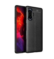 Xiaomi Redmi K40 Gaming Kılıf Niss Deri Desenli Silikon Kılıf (Siyah)