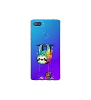Xiaomi Mi 8 Lite ile Uyumlu Splash Tembel Hayvan Tasarımlı Şeffaf Silikon Kılıf