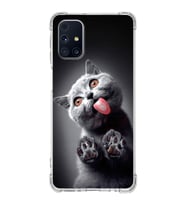 PrintiFy Samsung Galaxy M31s Uyumlu Kedi 2 Baskılı Şeffaf Köşe Korumalı Antişok Kılıf