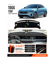 TOGG T10F (2025 VE SONRASI) Uyumlu Torpido Örtüsü Torpido Kılıfı - Siyah Kahverengi