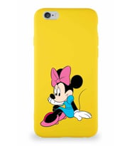 Apple iPhone 6 Soft Premier Kapak Minnie Mouse-E Tasarımlı Silikon Kılıf - Sarı (Şeffaf)