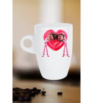 Mutlu Çiftler Love Kalp Baskılı Hediye Kupa Bardak Porselen Latte Filtre Kahve Fincanı