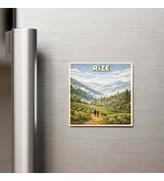 Rize Şehri - Pop-Art Travel - 9x9 cm Buzdolap Magneti
