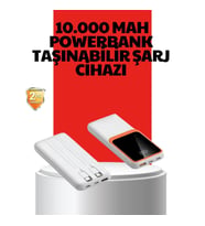 Mey İthalat® 10000 mAh Taşınabilir Powerbank Çift Çıkışlı Type-C ve Lightning Uyumlu