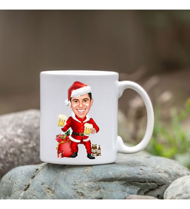Kişiye Özel Bardak - Karikatür Bardak - Noel Bardağı
