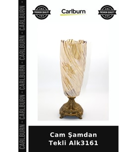 Özel Üretim Dekoratif Modern Ev Aksesuarı Şık Salon Cam Şamdan Tekli Alk3161