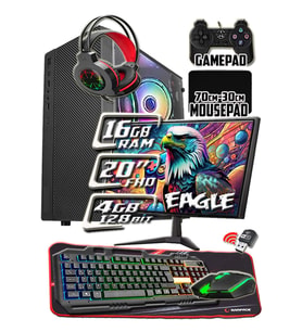 WarboX Eagle 16gb Ram X5650 İşlemci 256gb SSD R7 240-4gb E.kartı 20" Monitör Gaming Takım Bilgisayar (Siyah)