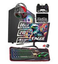 WarboX Eagle 16gb Ram X5650 İşlemci 256gb SSD R7 240-4gb E.kartı 20" Monitör Gaming Takım Bilgisayar (Siyah)
