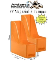 Turuncu Magazinlik Demonte Plastik 2 Adet Plastik Kutu Klasörü Magazinlik A4 Dosya ve Masa Düzenleyici Sınıf Ev Ofis