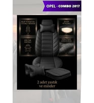 opel combo 2017 Koltuk ve Kılıf uyumlu Lüks Minder Siyah Yastık 2 Minder 2 Yastık