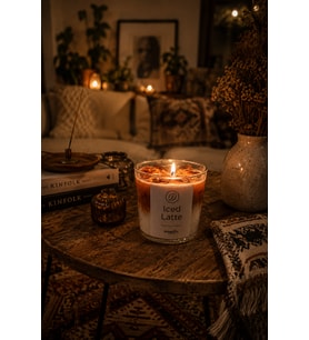 Mumelia Candles Iced Latte - Doğal Soya Cam Bardak Kahve Tasarım Mum