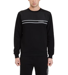 Iceberg Erkek Logo Baskılı Bisiklet Yaka Siyah Sweatshirt