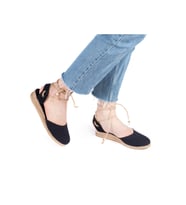 Gerçek Elişi Hasır Jüt Bileğe Bağlı Ipli Günlük Kadın Espadril Handmade (Siyah)