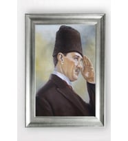 Gümüş Çerçeveli Atatürk Tablo cv1068