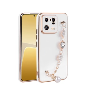 Xiaomi Mi 13 Pro Kılıf El Tutamaçlı Kamera Korumalı Zore Taka Silikon Kapak (Beyaz)