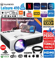 VANKYO Leisure 410 5G WiFi Projeksiyon Cihazı - 1080P Destekli - 240 İnç Yansıtma - Dahili Hoparlör - PS5/PS4/XBOX/HDMI