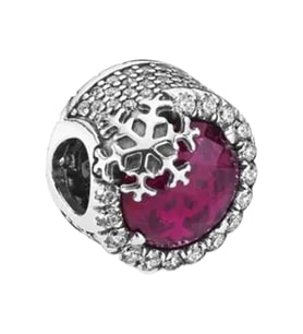 Nur Silver Kar Taneli Pembe Taşlı Gümüş Charm NUR-BL00276