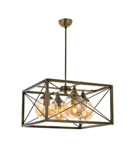 Av-60127-4e Eskitme Kaplama Modern Avize E27 Metal Cam 45cm