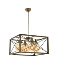 Av-60127-4e Eskitme Kaplama Modern Avize E27 Metal Cam 45cm