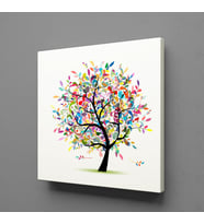 RENKLİ AĞAÇ KANVAS TABLO 160x160cm