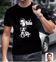 BK Gift Kişiye Özel Godfather Baba Tasarımlı Siyah T-Shirt-4