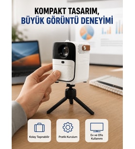 Android Sistemli Mini Projektör – Uygulama Destekli Akıllı Kullanım Yeni Nesil