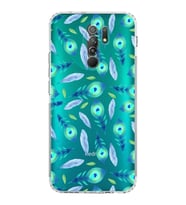 PrintiFy Xiaomi Redmi 9 ile Uyumlu Nazar Boncuğu 3 Baskılı Kamera Korumalı Şeffaf Silikon Kılıf