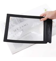 3X Büyüteç A4 Boyutu 30x19,5cm Esnek PVC Plastik Tam Sayfa Okuma