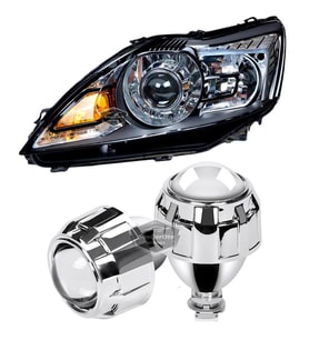 Universal 2.5'' Bi-xenon Far Merceği Uzun Kısa Projektör Lens Bixenon Şeffaf Lens Profesyonel 2 Ad