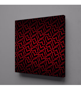 KIRMIZI KALP KANVAS TABLO 90x90cm (Karışık)