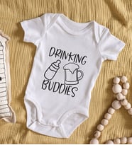 BK Kids Drinking Buddies Tasarımlı Bebek Body Zıbın - Model 1