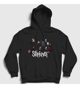 Presmono Unisex Siyah Band V3 Slipknot Kapüşonlu Sweatshirt 291478tt