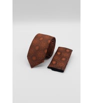Turuncu Desenli 6 Cm Kravat 1090245103_580