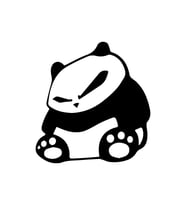 Miyrem Sticker Serisi Sinirli Panda (Siyah)