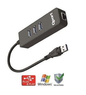 QPORT Q-U3G Gigabit USB 3.0 Ethernet Çoklayıcı Hub