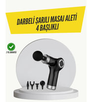 Mini Masaj Tabancası 4 Başlık 6 Hız Ayarlı