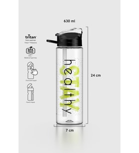 Renga Falcon Stay Desenli 630 ml Pipetli Tritan Matara 912016 Fuşya (Siyah)