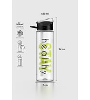 Renga Falcon Stay Desenli 630 ml Pipetli Tritan Matara 912016 Fuşya (Siyah)