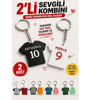 Kişiye Özel 2 Adet Çubuklu Forma Anahtarlık – İsim, Numara ve Renk Tamamen Sana Özel - (8 Renk Seçeneği)