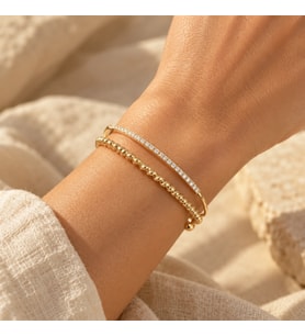 Gold Renk Dorika ve Zirkon Taşlı Kadın Bileklik