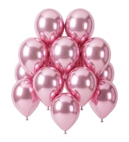 Açık Pembe Renk Lateks krom Balon (30 cm) - 12 Adet