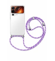 Mi 17 Pro Boyun Askılı Şeffaf Silikon Kılıf Lila