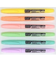 KRAF 345  PASTEL RENKLER 6'lı FOSFORLU KALEM TİPİ
