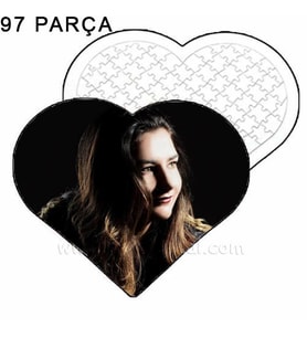Kişiye Özel 97 Parça A3 Kalp Puzzle,